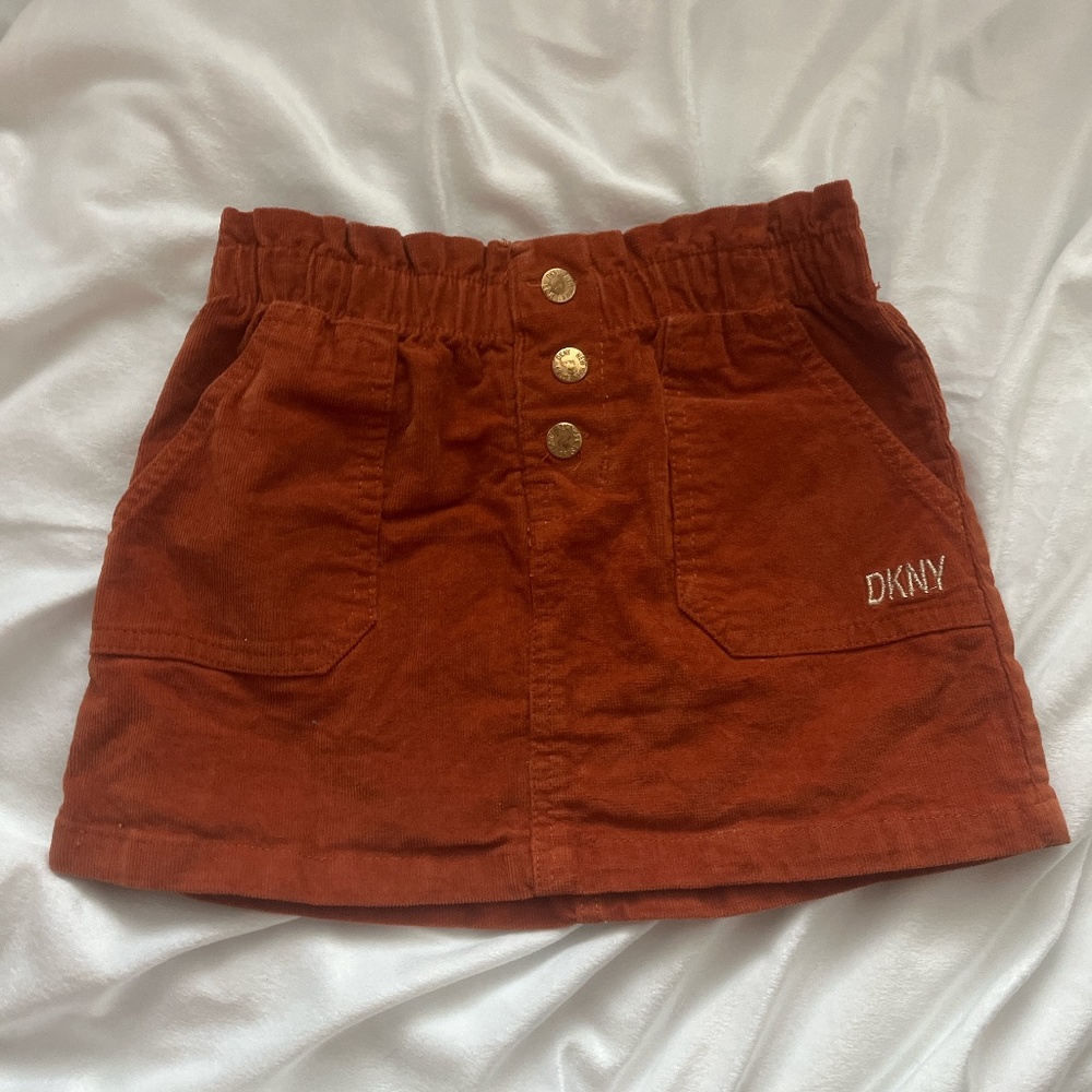 Fall toddler corduroy mini skirt DKNY 3T Rust Orange
